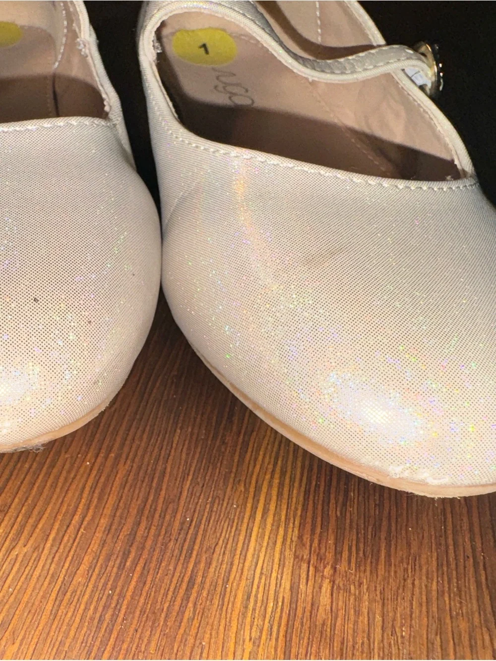 Sugar Girls Size 1 Iridescent Shimmer Mary Jane Dress Shoes Rhinestone